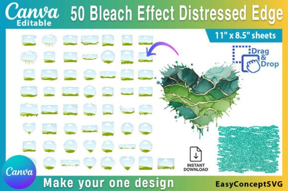 50 Canva Bleach Effect Distressed Edge Templates for Edgy Design