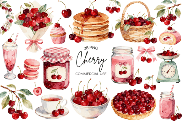 Add a Sweet Touch with Watercolor Cherry Clipart for Summer