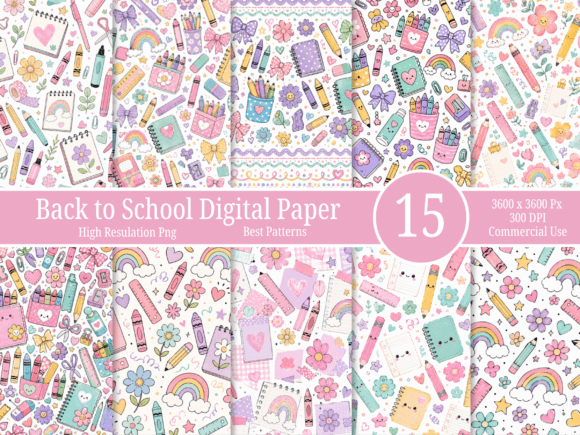Cute Back to School Digital Paper Bundle: Beyond the Classroom