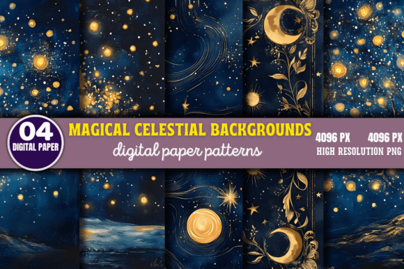 Elevate Your Designs with Magical Celestial Backgrounds