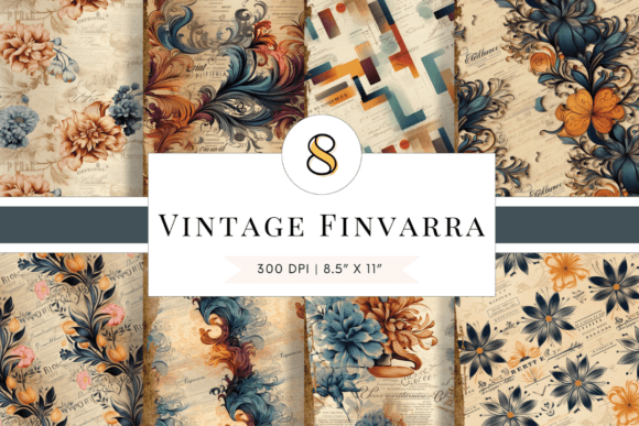 Finvarra Collection: Vintage Blue and Orange Backgrounds