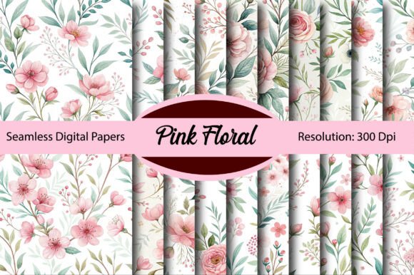 Pink Watercolor Floral Digital Paper: Elevate Your Creative Projects