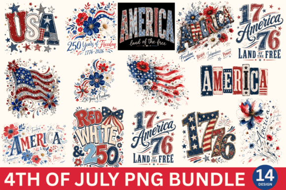 Retro 250th Anniversary USA PNG Bundle: A Design Asset for Patriotic Projects