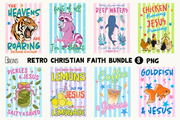 Retro Christian Faith Bundle PNG: Crafting with Character