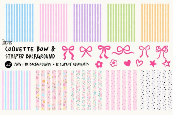 Styling Your Projects with the Coquette Bow & Striped Background Bundle