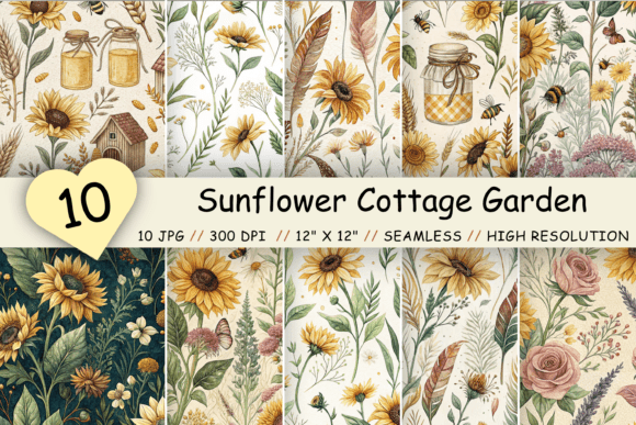 Sunflower Cottage Garden Digital Paper: A Designer's Summer Toolkit