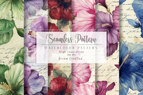 Timeless Floral Charm: The Vintage Hibiscus Digital Paper Collection