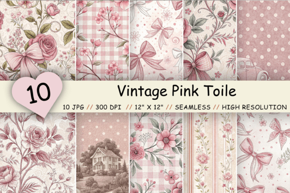 Unpacking the Charm of Vintage Pink Toile Digital Paper