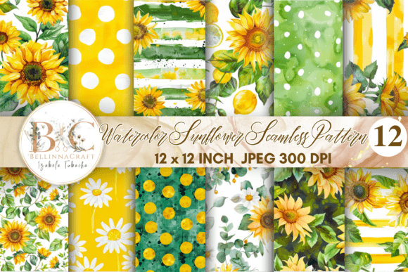 Watercolor Sunflower Seamless Pattern: A Digital Design Essential