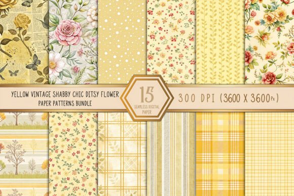 Yellow Vintage Shabby Chic Ditsy Flower: A Designer's Warm Asset